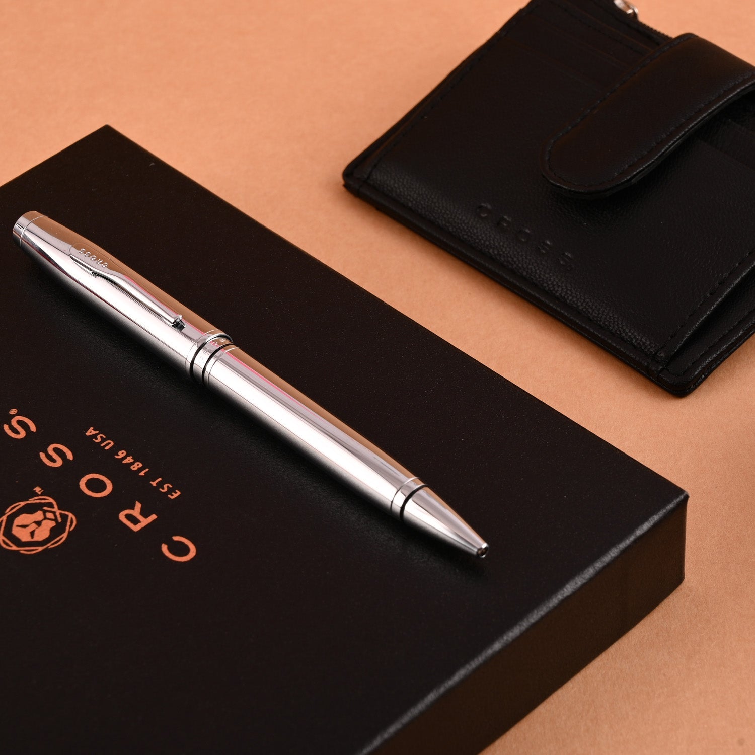 Cross Gift Set - Coventry Chrome Ball Pen with Card Holder