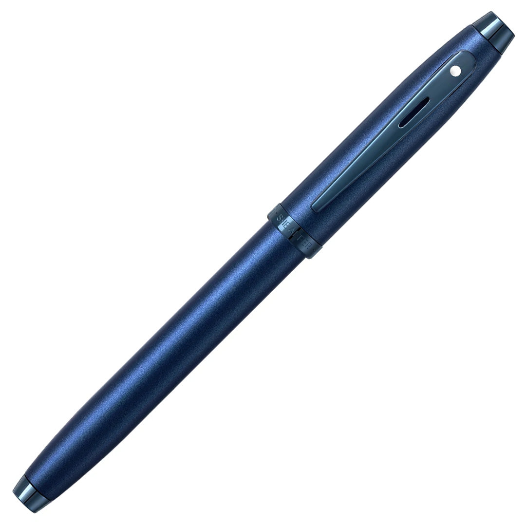 Sheaffer 100 Rollerball Pen Satin Blue With PVD Blue Trim