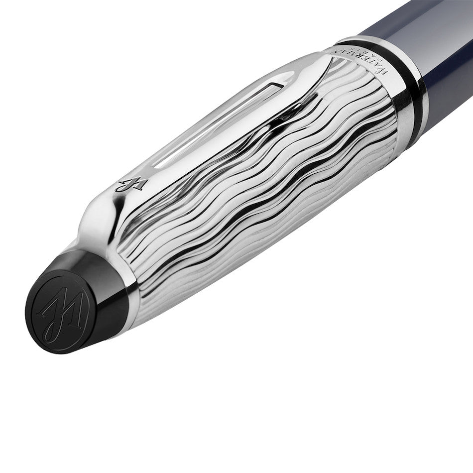 Waterman Expert Deluxe Fountain Pen Special Edition Blue with Chrome Trim